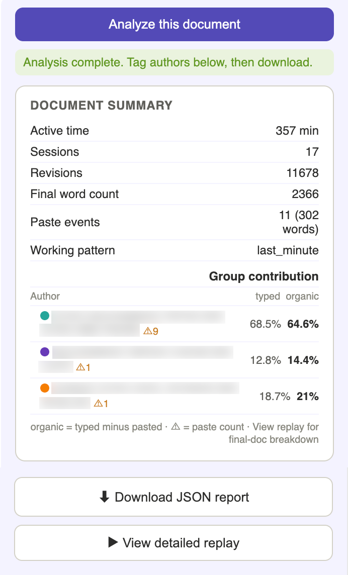 Document playback controls